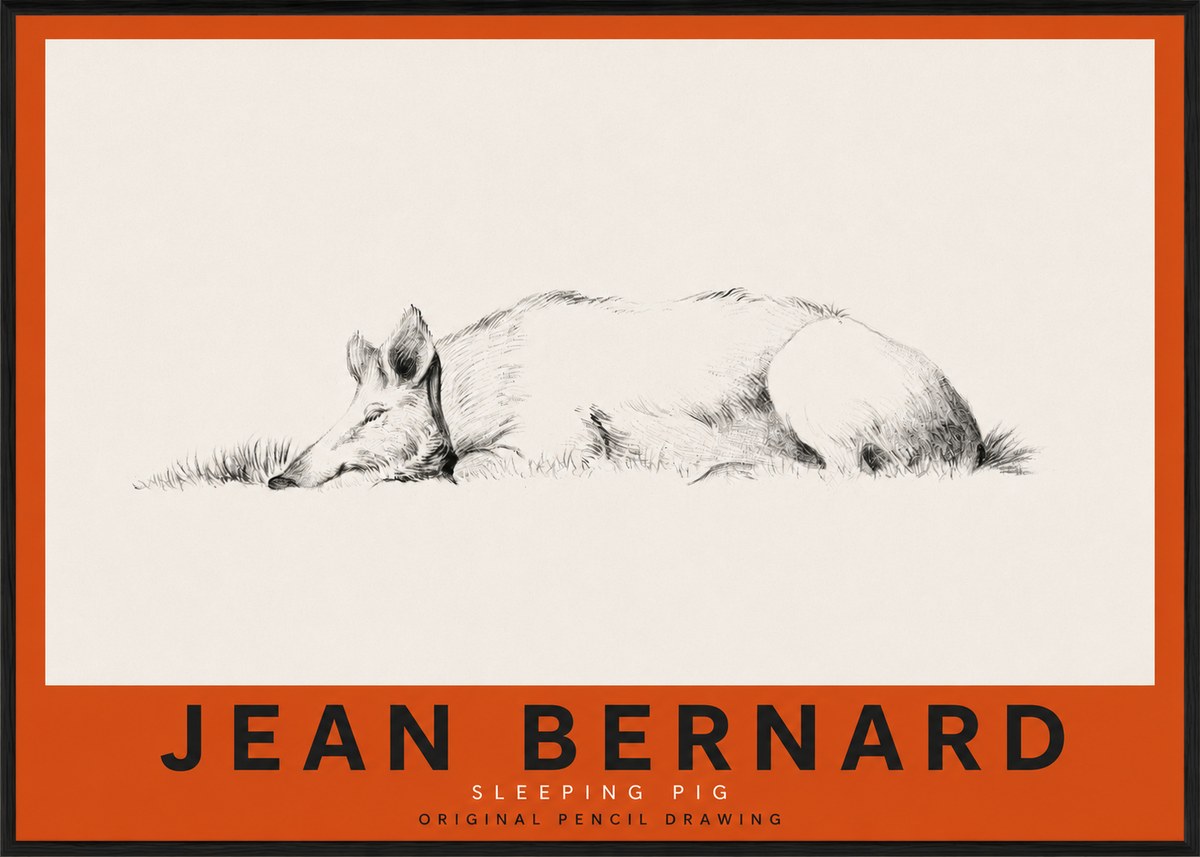 Jean Bernard Sleeping Pig II No3 - Plakat