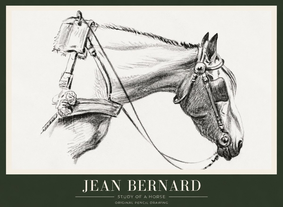 Jean Bernard Study of a Horse XVIII No1 - Plakat