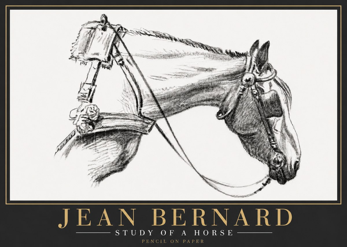 Jean Bernard Study of a Horse XVIII No6 - Plakat