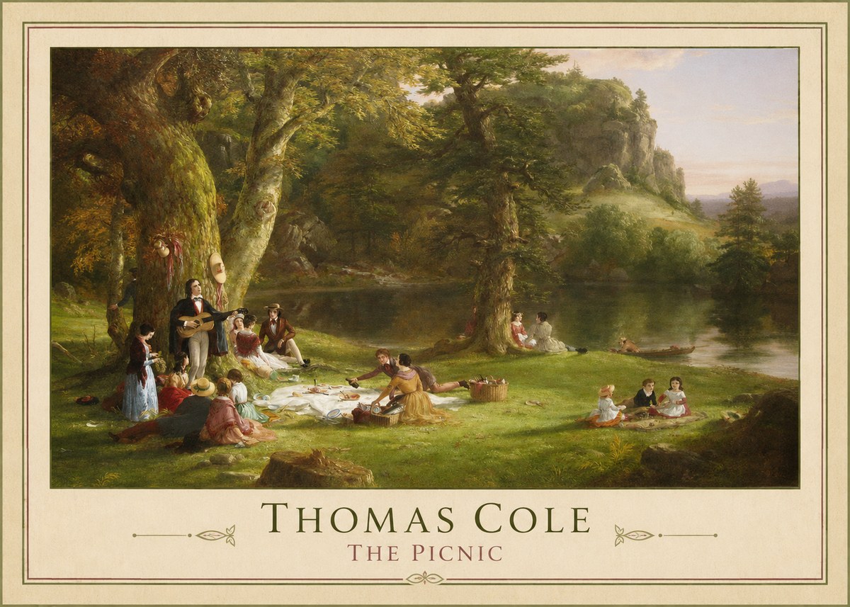 Thomas Cole The Picnic No3 - Plakat