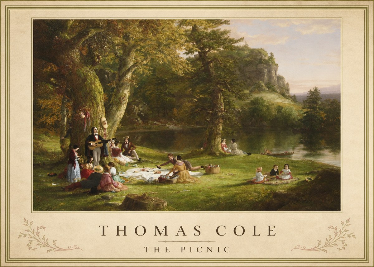 Thomas Cole The Picnic No5 - Plakat