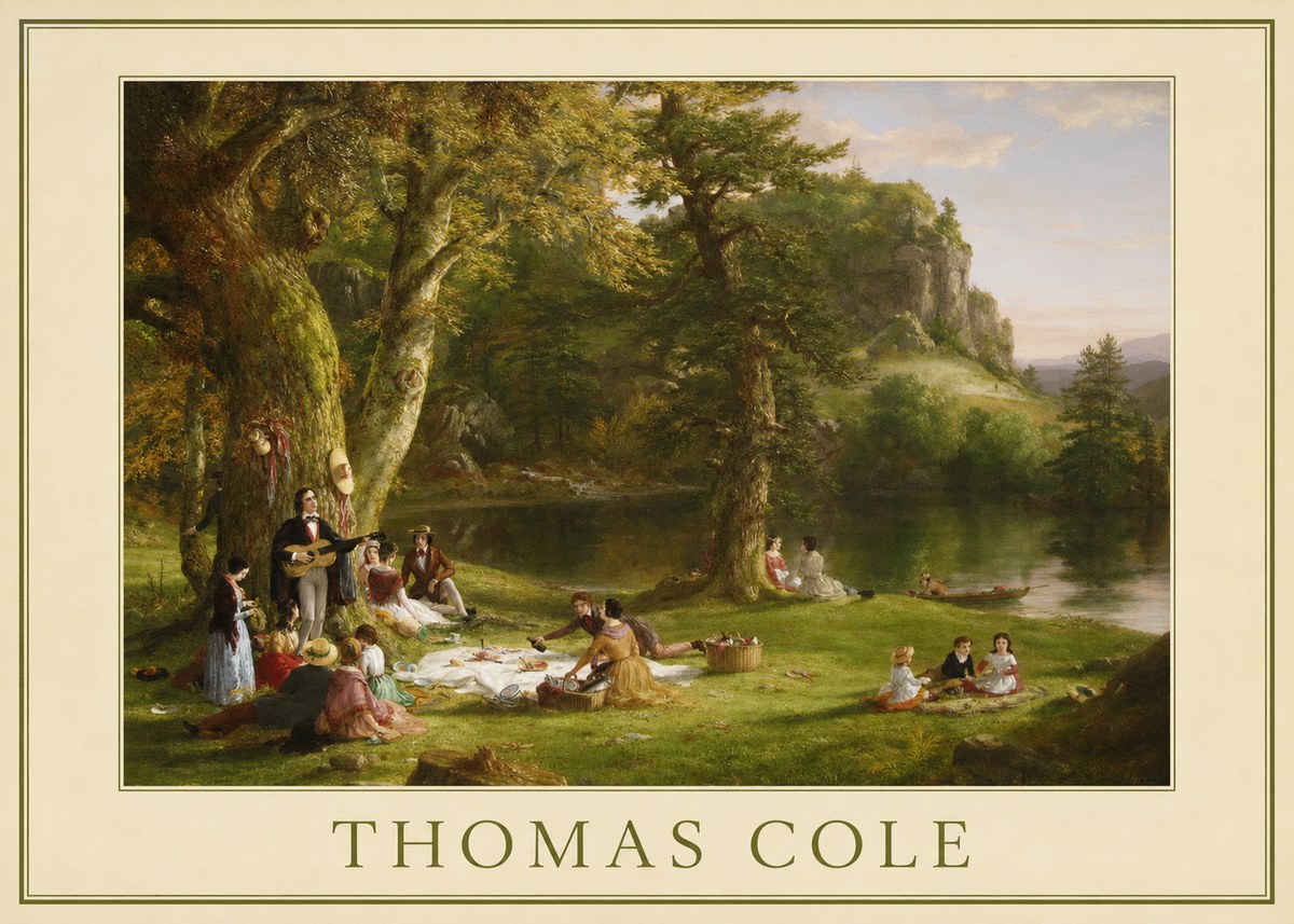 Thomas Cole The Picnic No6 - Plakat