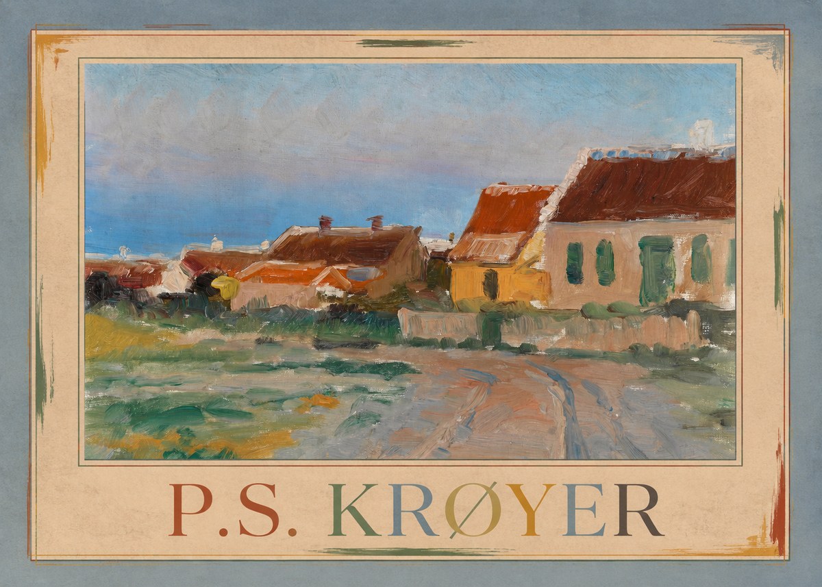 P.S. Krøyer Houses in Skagen No1 - Plakat