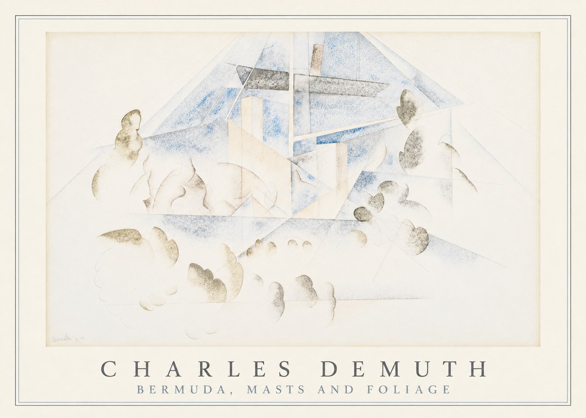 Charles Demuth Bermuda, Masts and Foliage No3 - Plakat