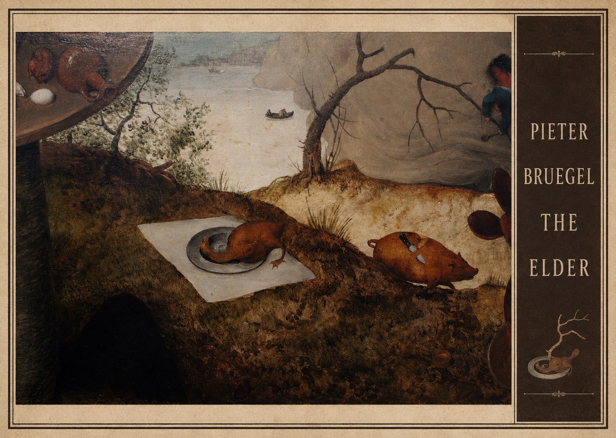 Pieter Bruegel The Pig Is Stabbed No4 - Plakat