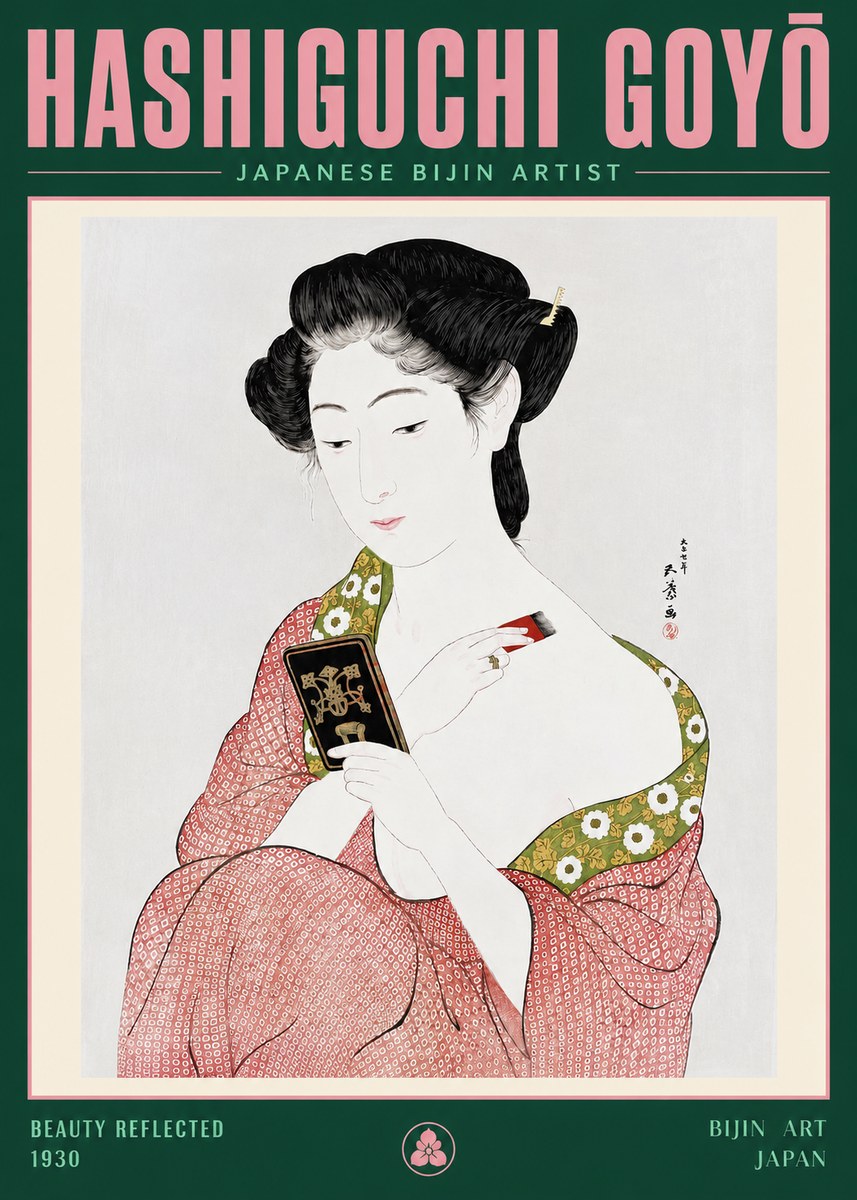 Hashiguchi Goyō Beauty Reflected No3 - Plakat