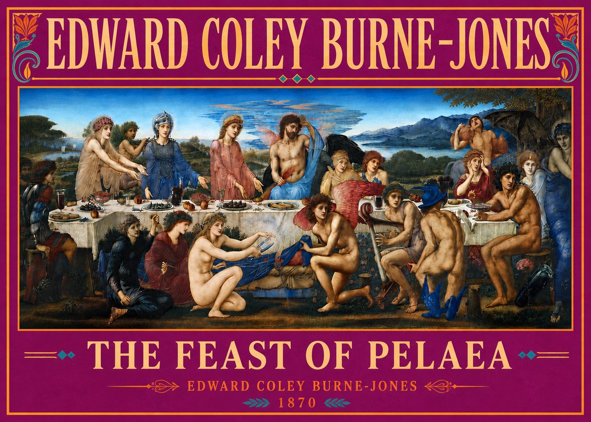Edward Burne-Jones The Feast of Pelaea No5 - Plakat