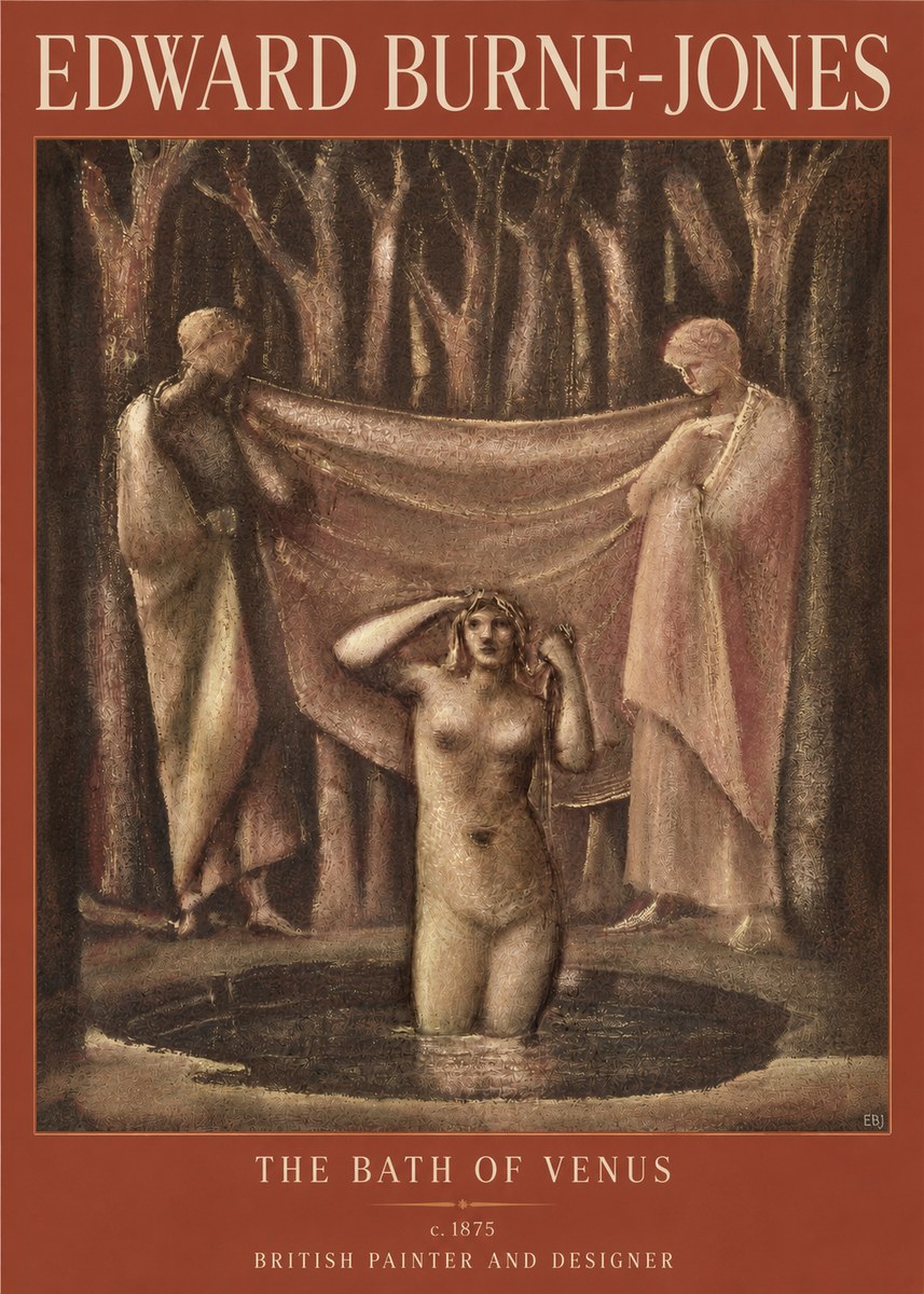 Edward Burne-Jones The Bath of Venus No4 - Plakat