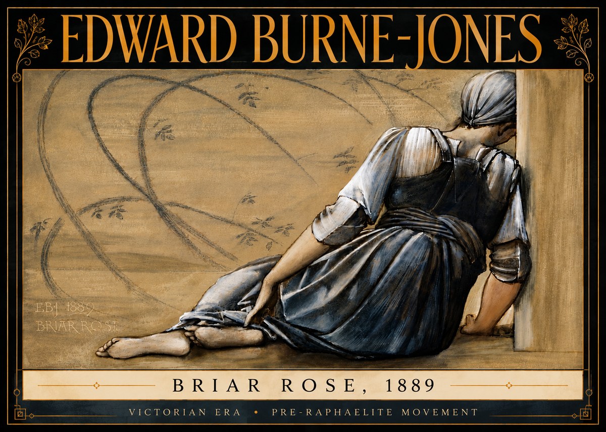 Edward Burne-Jones Briar Rose No6 - Plakat