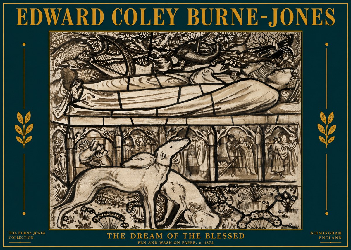 Edward Burne-Jones The Dream of the Blessed No4 - Plakat