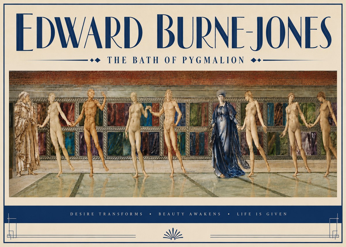 Edward Burne-Jones The Bath of Pygmalion No5 - Plakat