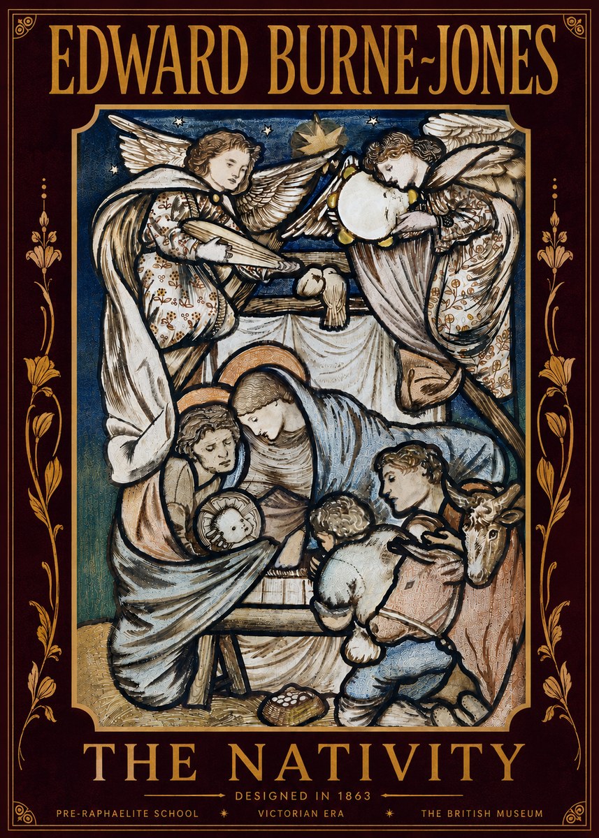 Edward Burne-Jones The Nativity No6 - Plakat