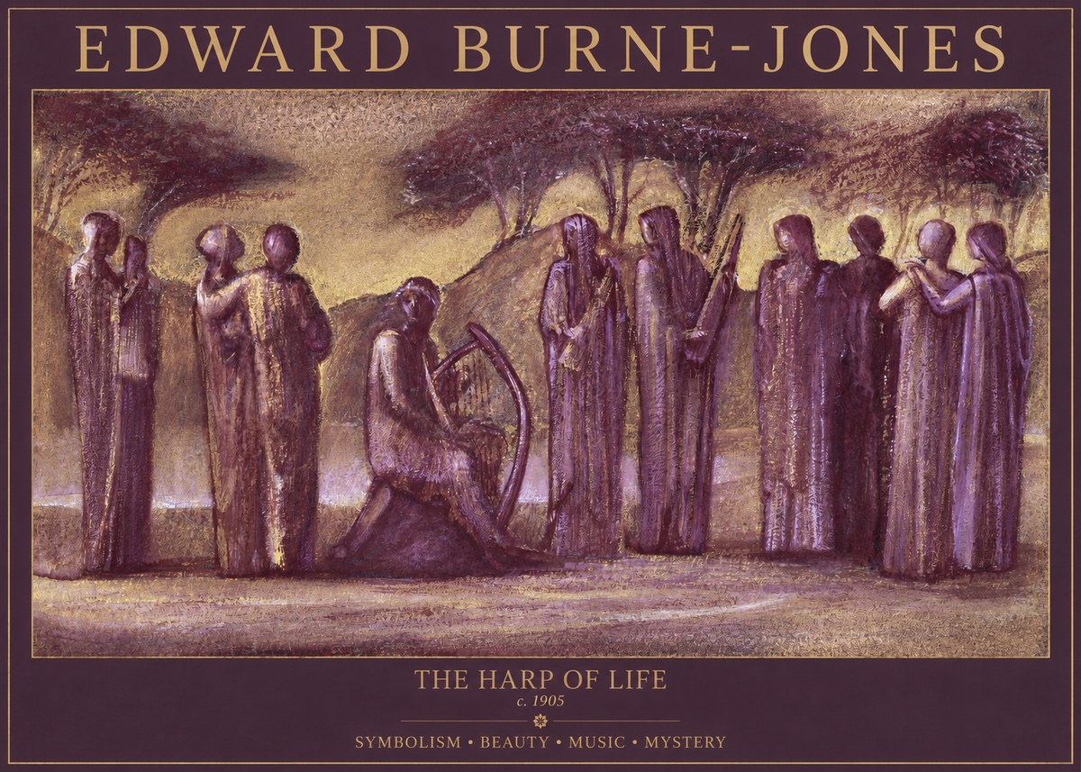 Edward Burne-Jones The Harp of Life No1 - Plakat