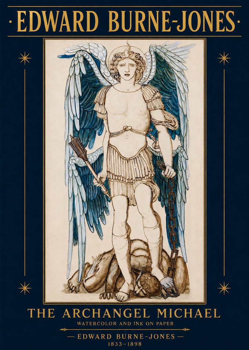 Edward Burne-Jones The Archangel Michael No2 - Plakat