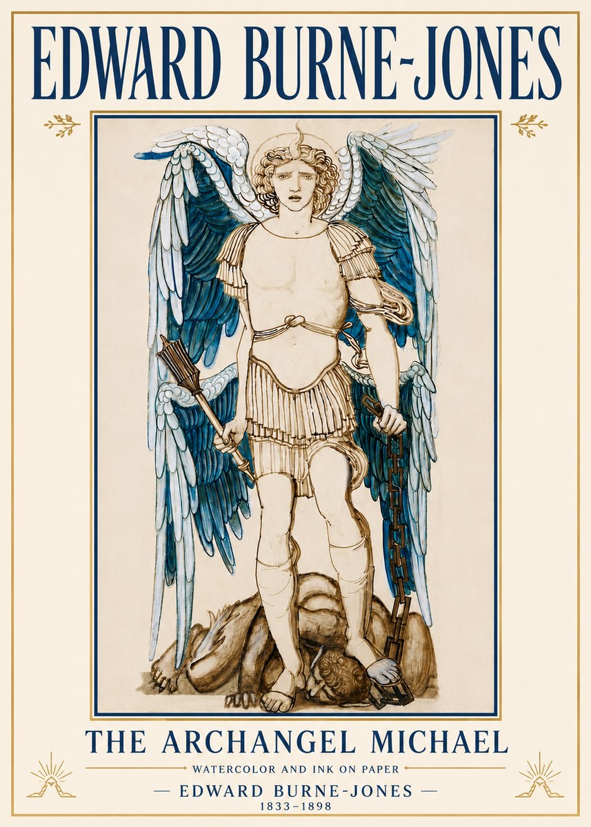 Edward Burne-Jones The Archangel Michael No5 - Plakat
