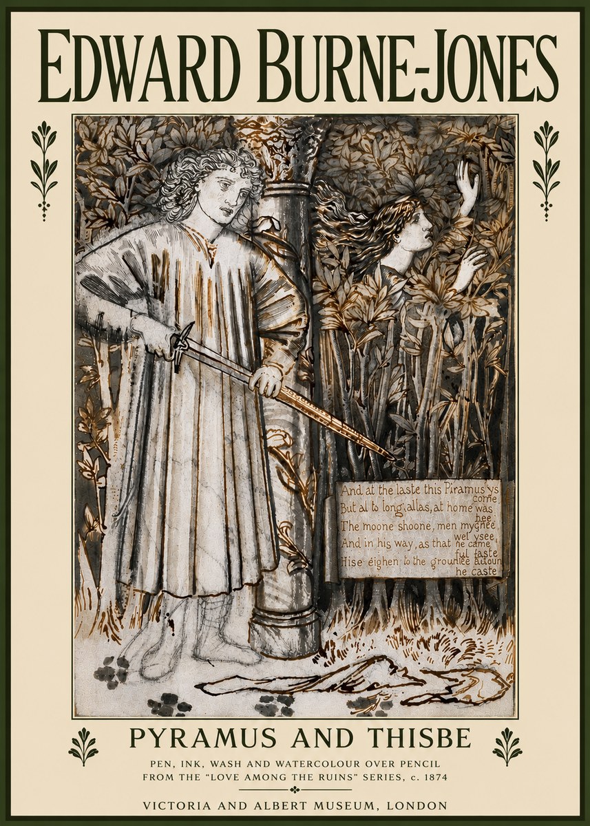 Edward Burne-Jones Pyramus and Thisbe No5 - Plakat
