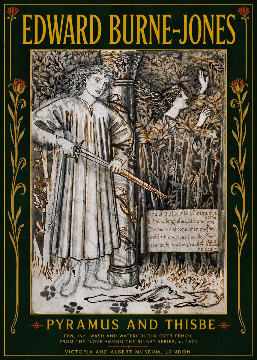 Edward Burne-Jones Pyramus and Thisbe No6 - Plakat