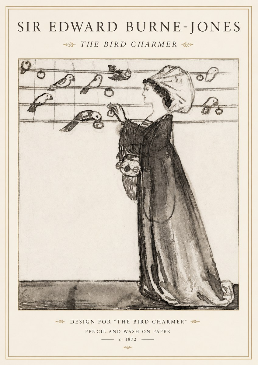 Edward Burne-Jones The Bird Charmer No1 - Plakat