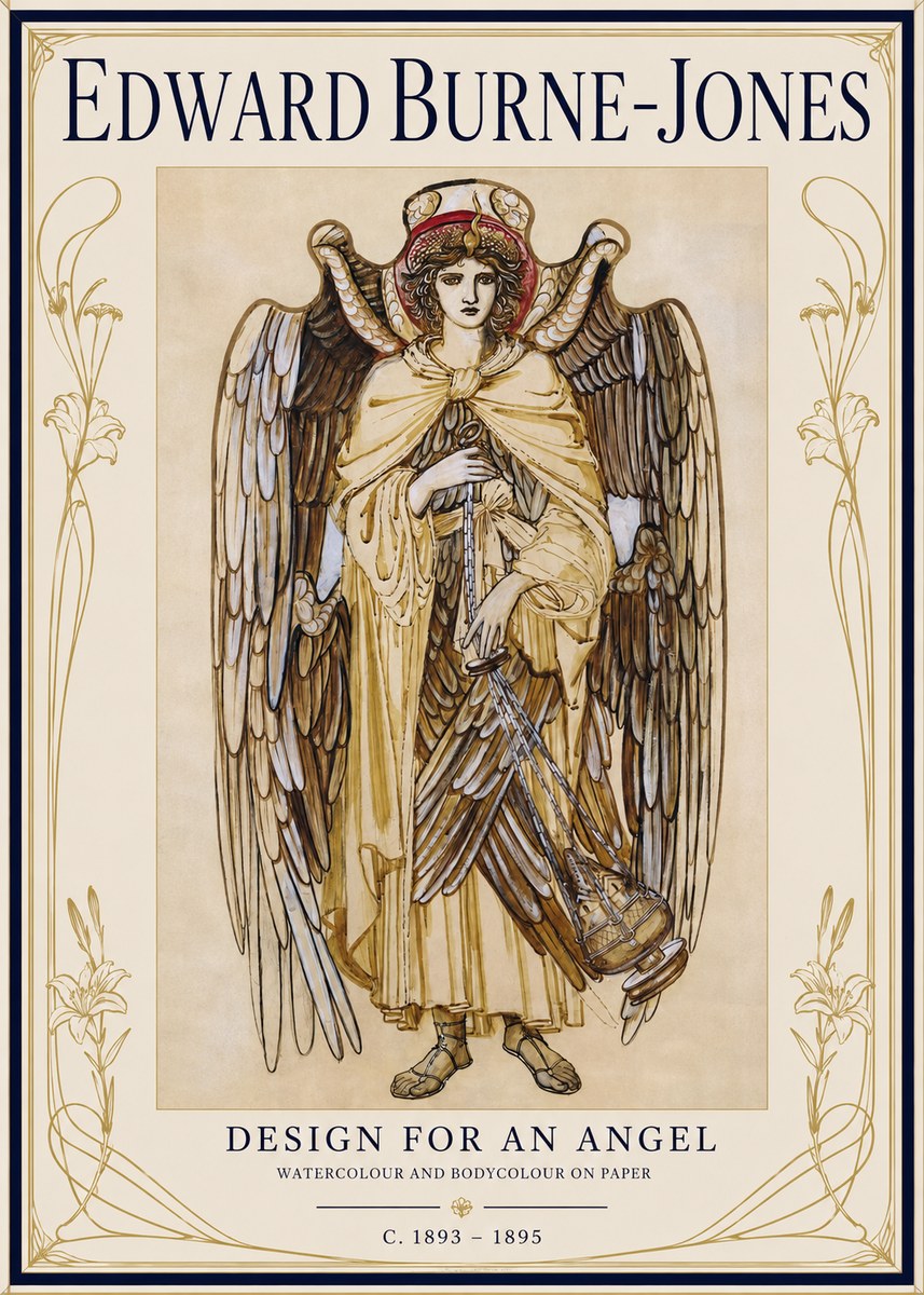 Edward Burne-Jones Design for an Angel No1 - Plakat