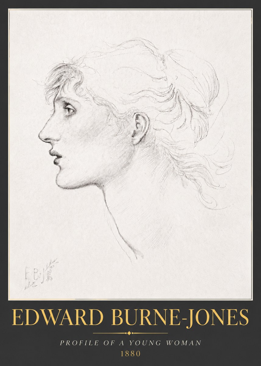Edward Burne-Jones Profile of a Young Woman No5 - Plakat