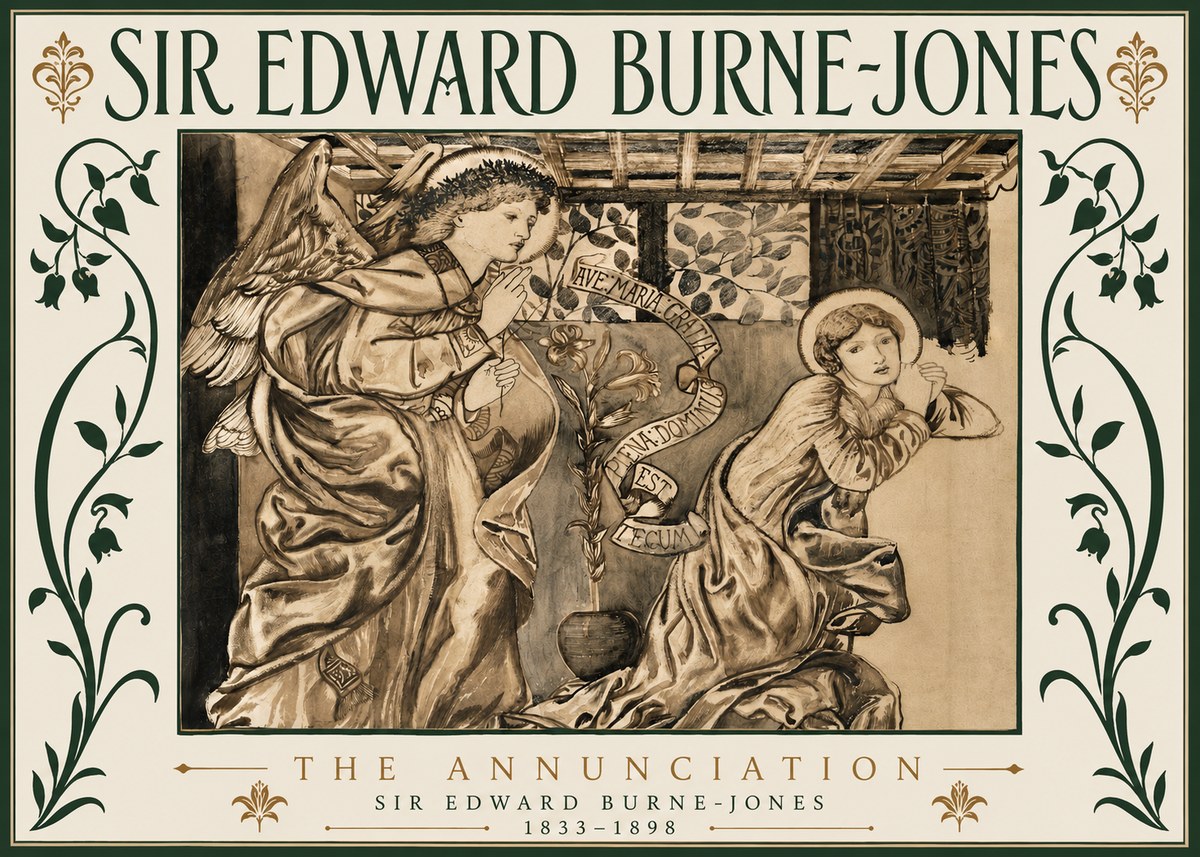 Edward Burne-Jones The Annunciation II No6 - Plakat