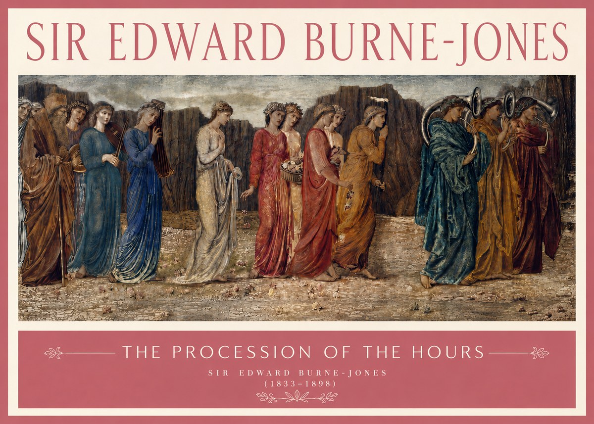 Edward Burne-Jones The Procession of the Hours No3 - Plakat