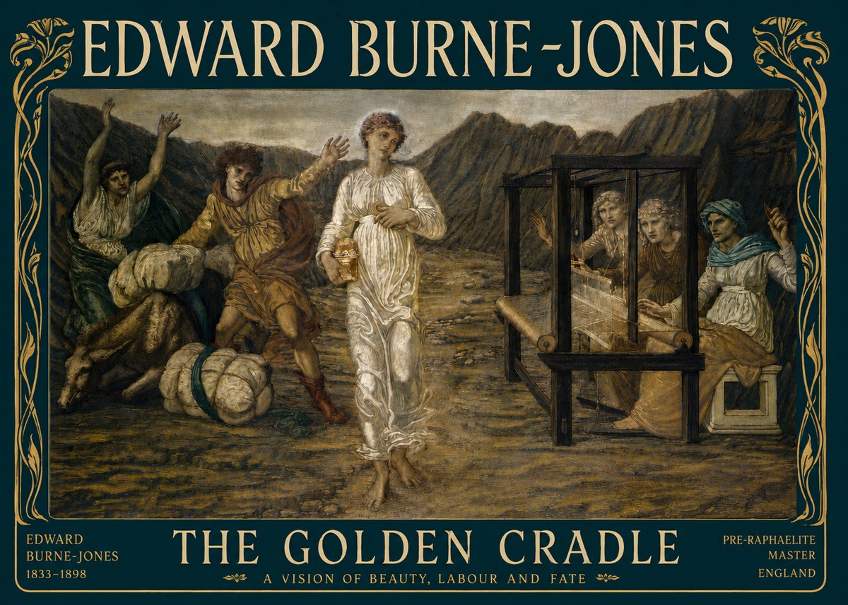 Edward Burne-Jones The Golden Cradle No4 - Plakat