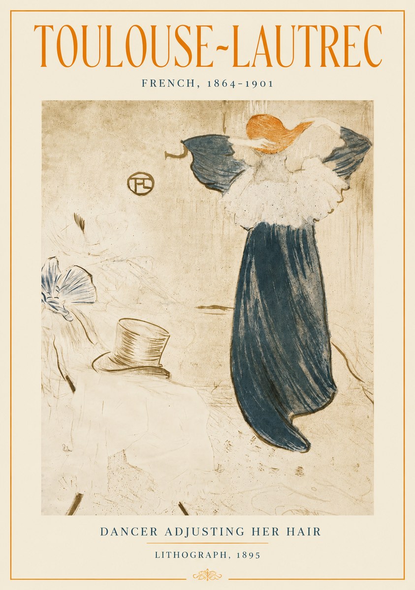 Toulouse-Lautrec Dancer Adjusting Her Hair No4 - Plakat