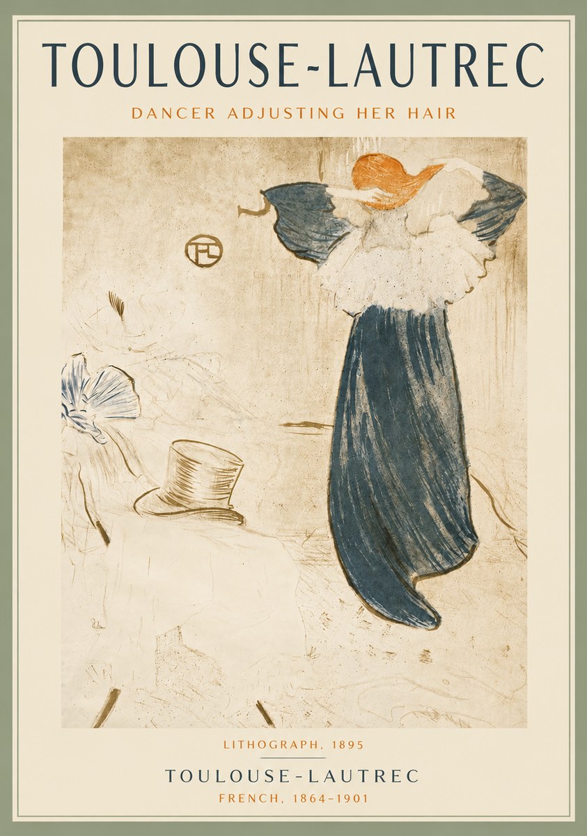 Toulouse-Lautrec Dancer Adjusting Her Hair No6 - Plakat