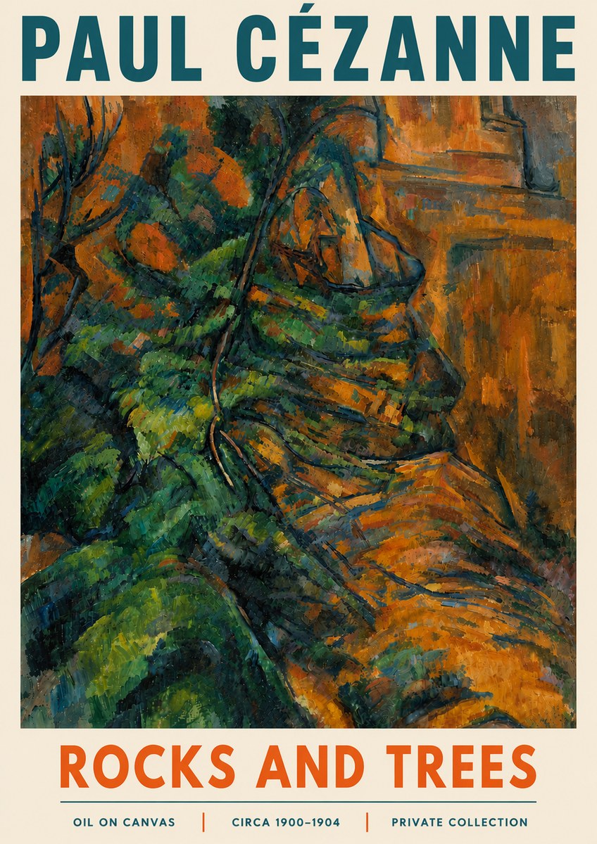 Paul Cézanne Rocks and Trees IV No5 - Plakat