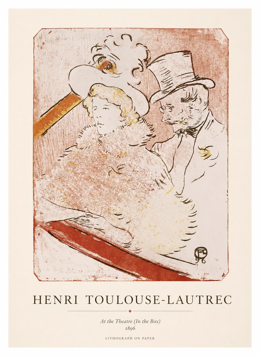 Toulouse-Lautrec At the Theatre (in the Box) No1 - Plakat