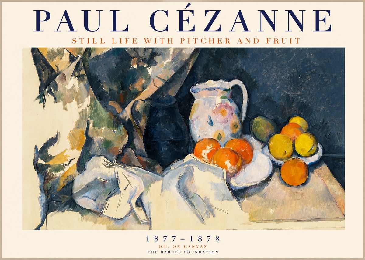 Paul Cézanne Still Life with Pitcher and Fruit No1 - Plakat