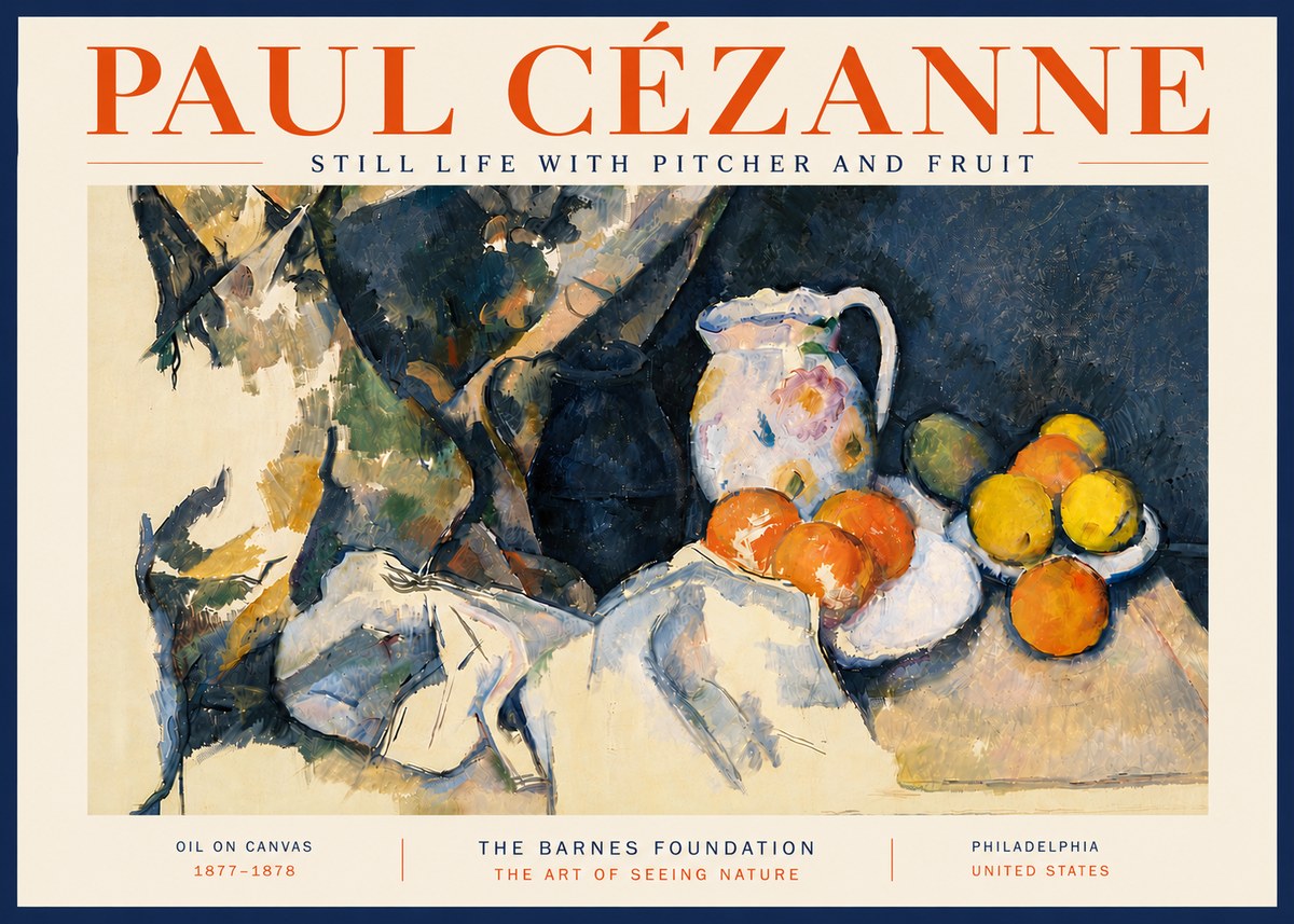 Paul Cézanne Still Life with Pitcher and Fruit No6 - Plakat
