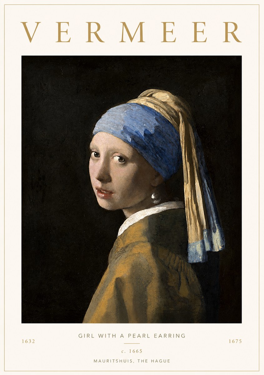 Vermeer Girl with a Pearl Earring II No2 - Plakat