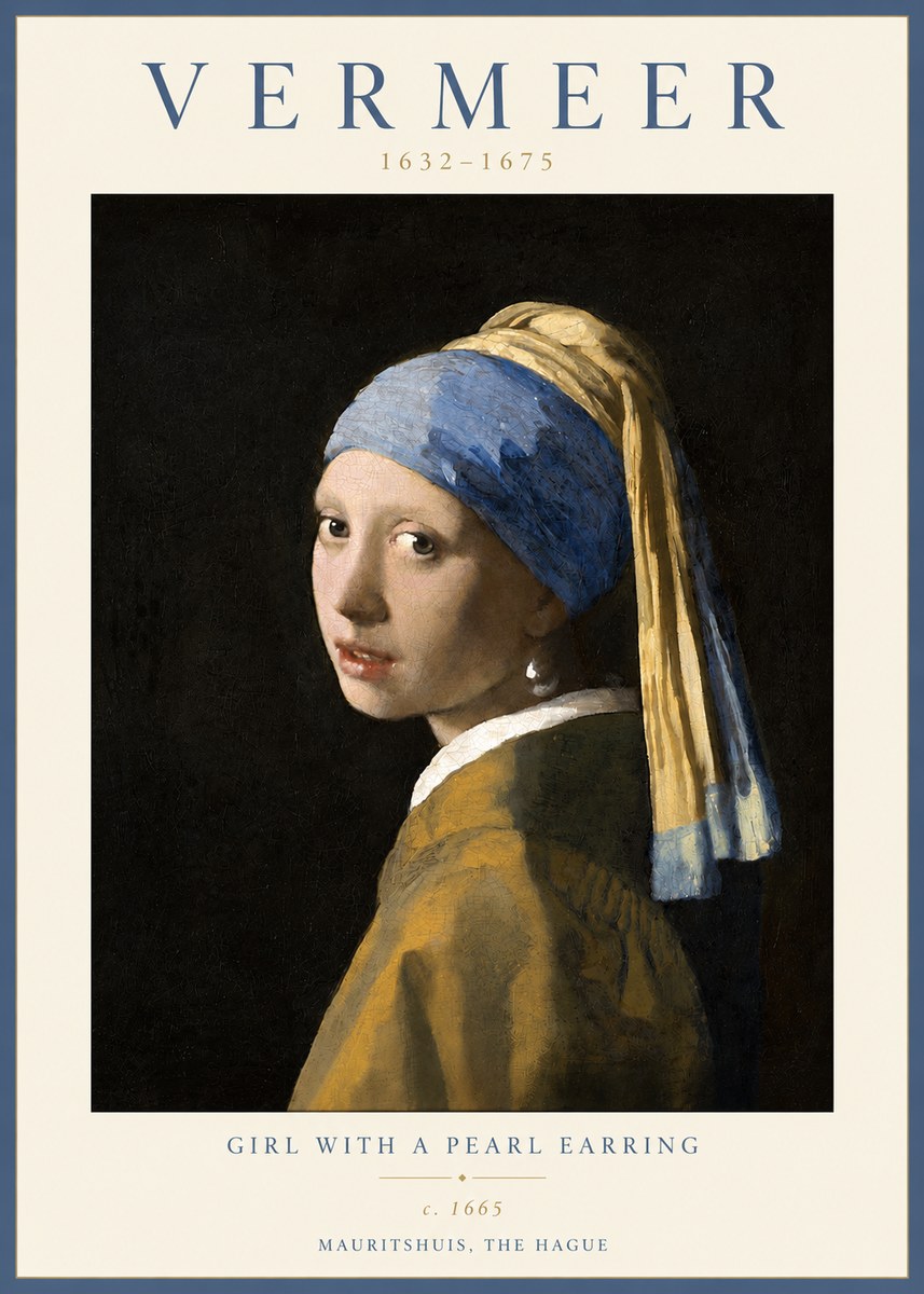 Vermeer Girl with a Pearl Earring II No4 - Plakat