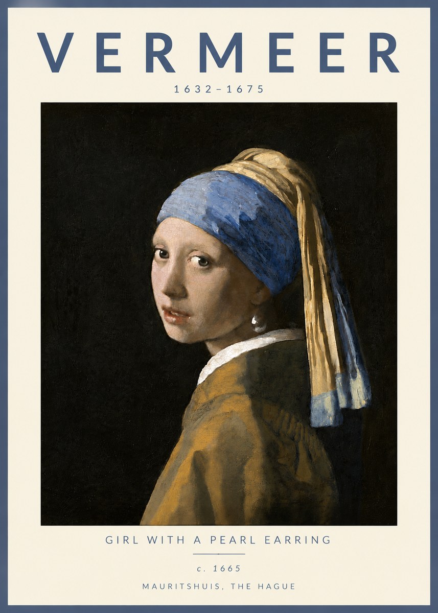 Vermeer Girl with a Pearl Earring II No6 - Plakat