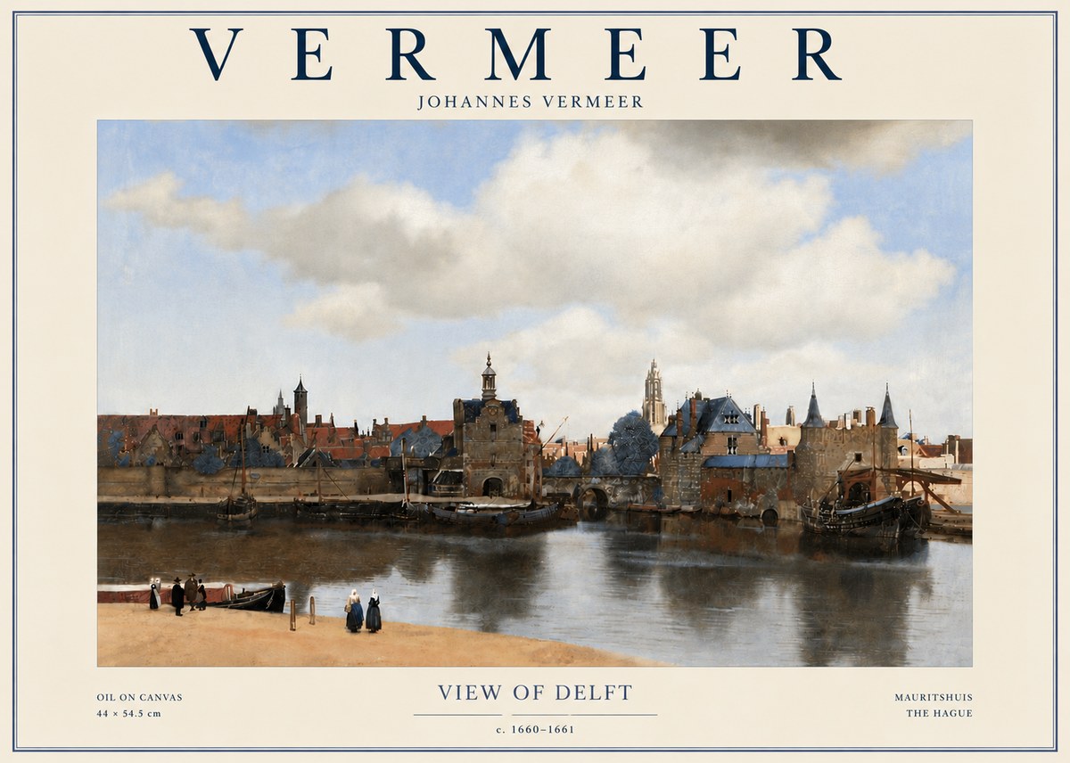 Vermeer View of Delft No6 - Plakat