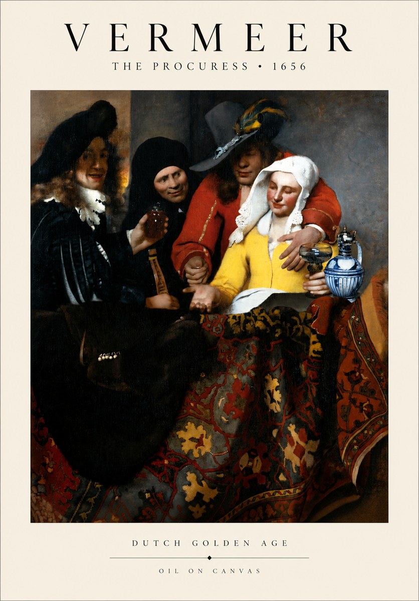 Vermeer The Procuress No3 - Plakat