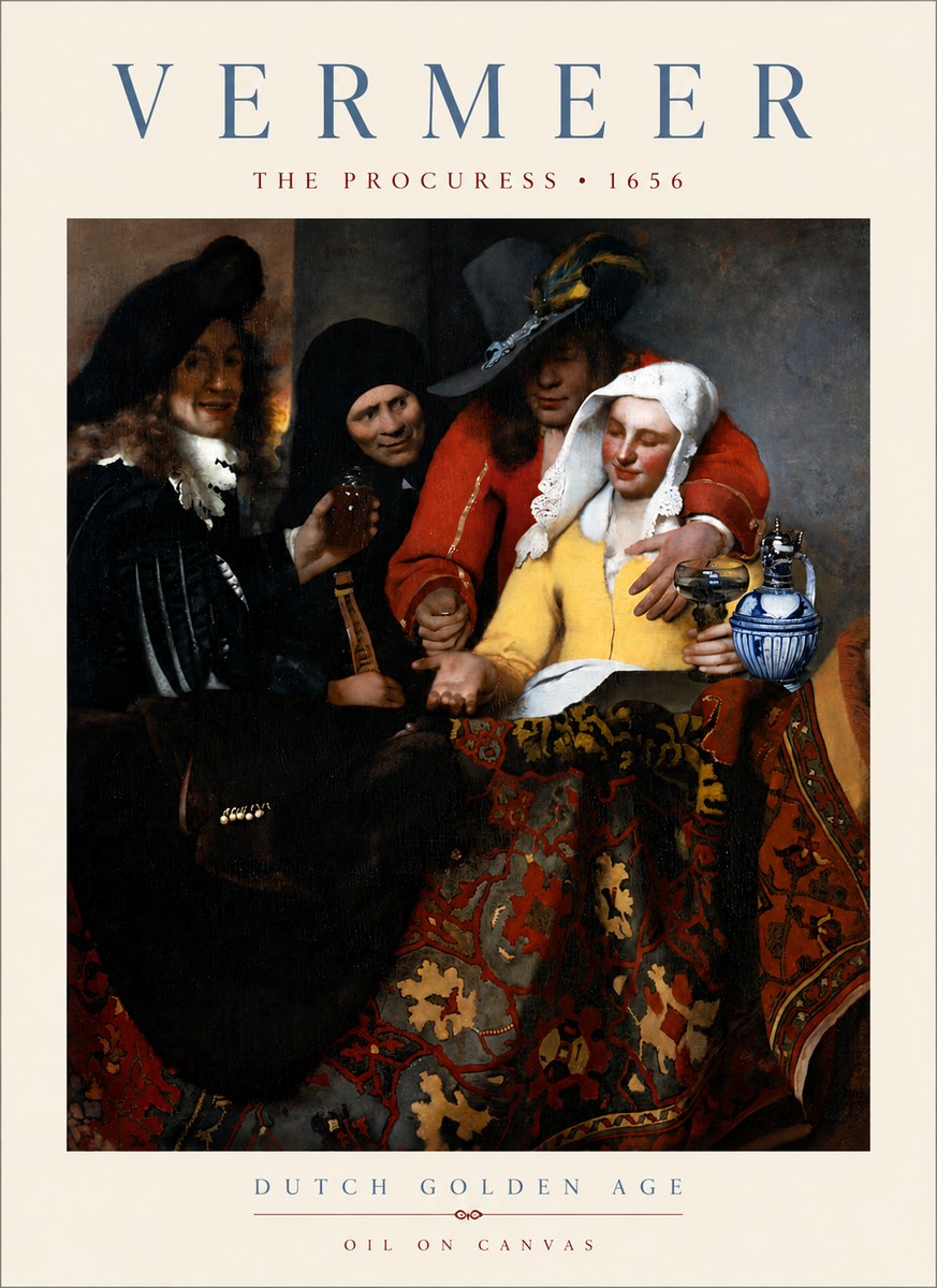Vermeer The Procuress No5 - Plakat