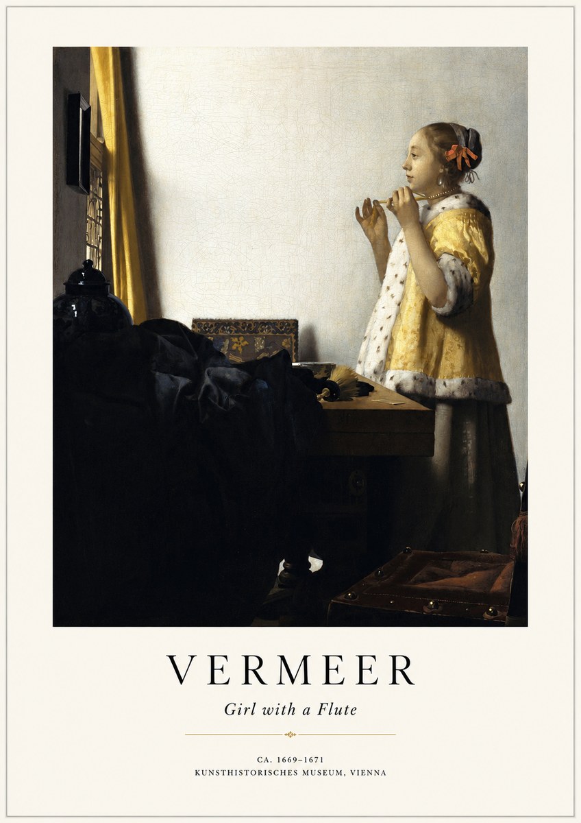 Vermeer Girl with a Flute No1 - Plakat