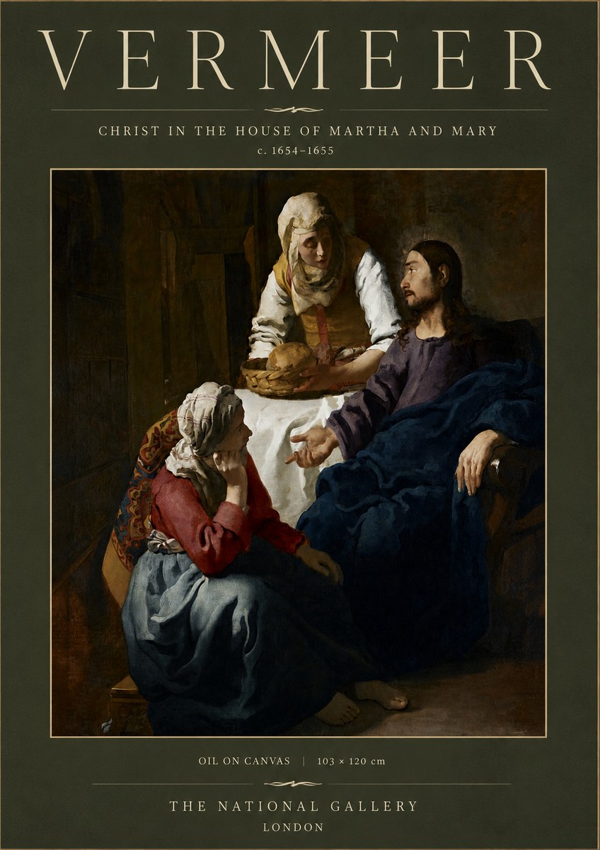 Vermeer Christ in the House of Martha and Mary No4 - Plakat