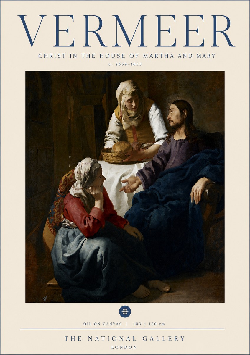 Vermeer Christ in the House of Martha and Mary No6 - Plakat