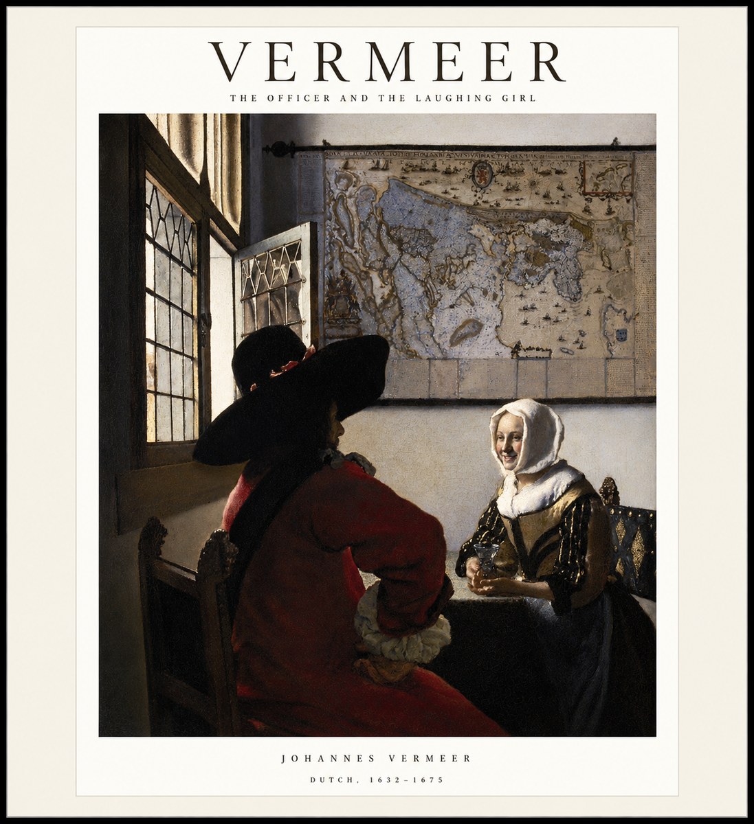 Vermeer The Officer and the Laughing Girl No1 - Plakat