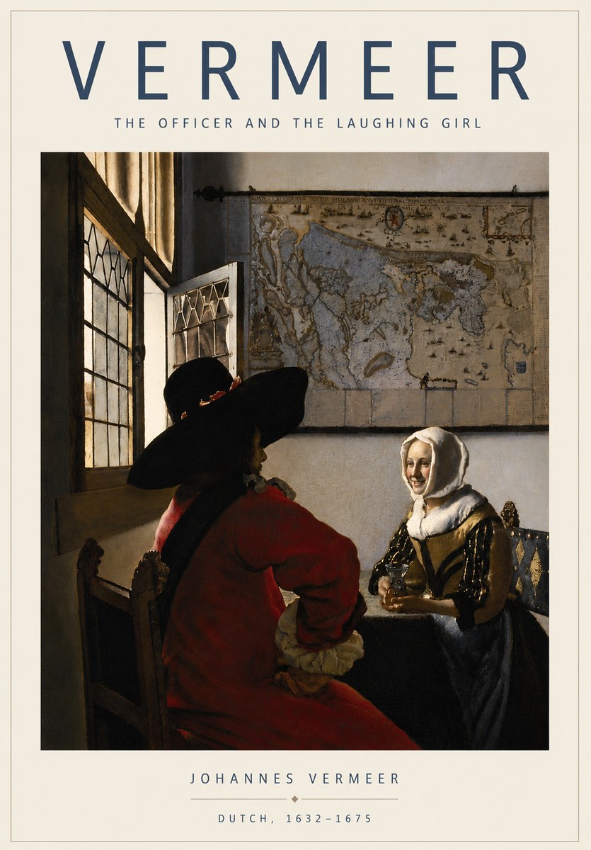 Vermeer The Officer and the Laughing Girl No4 - Plakat
