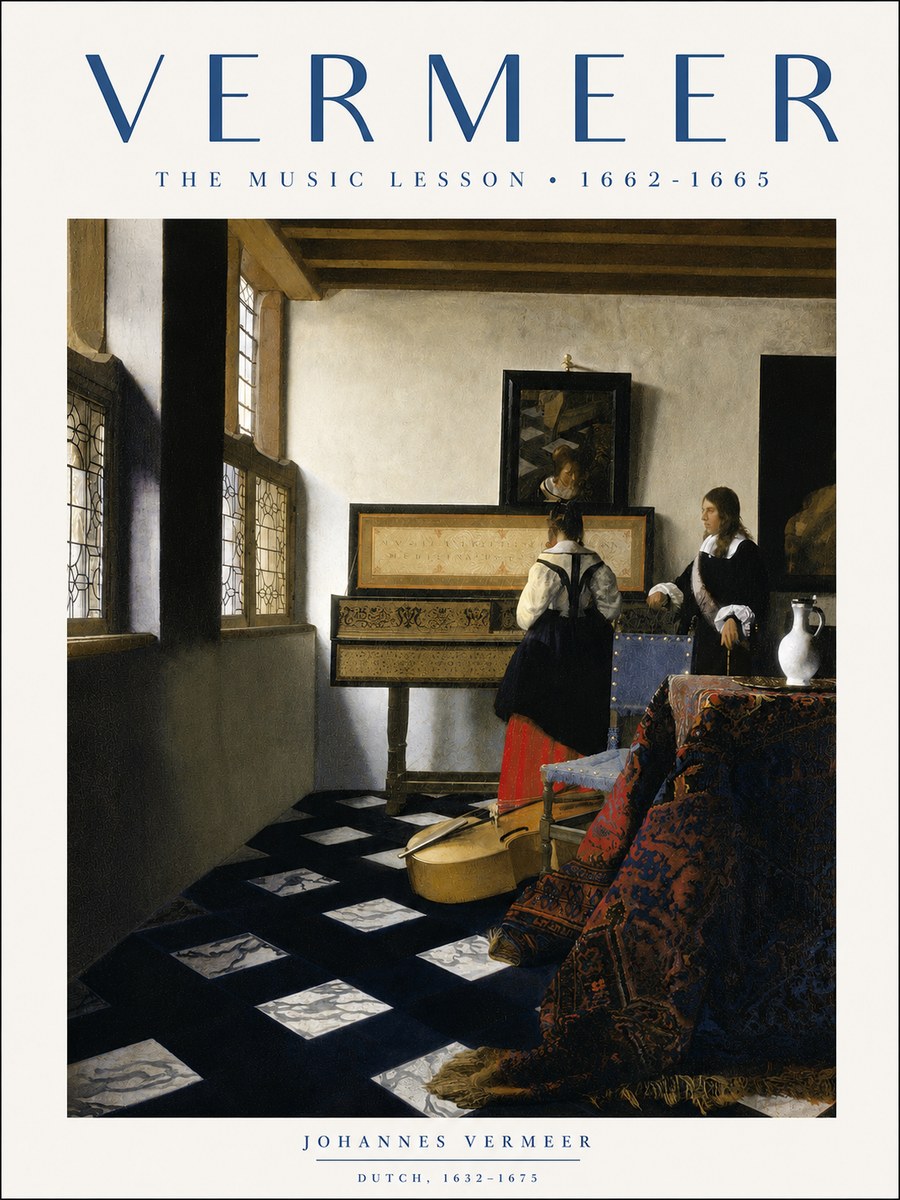 Vermeer The Music Lesson No2 - Plakat