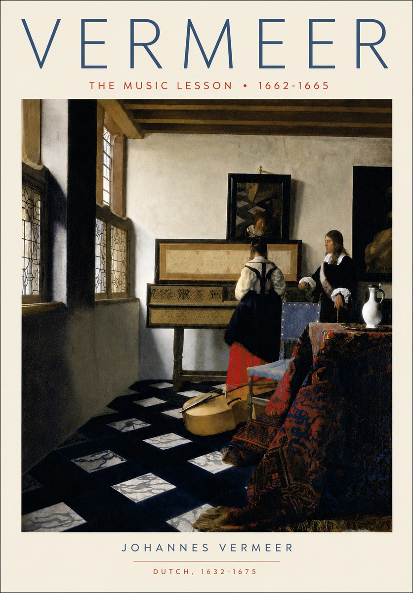 Vermeer The Music Lesson No5 - Plakat