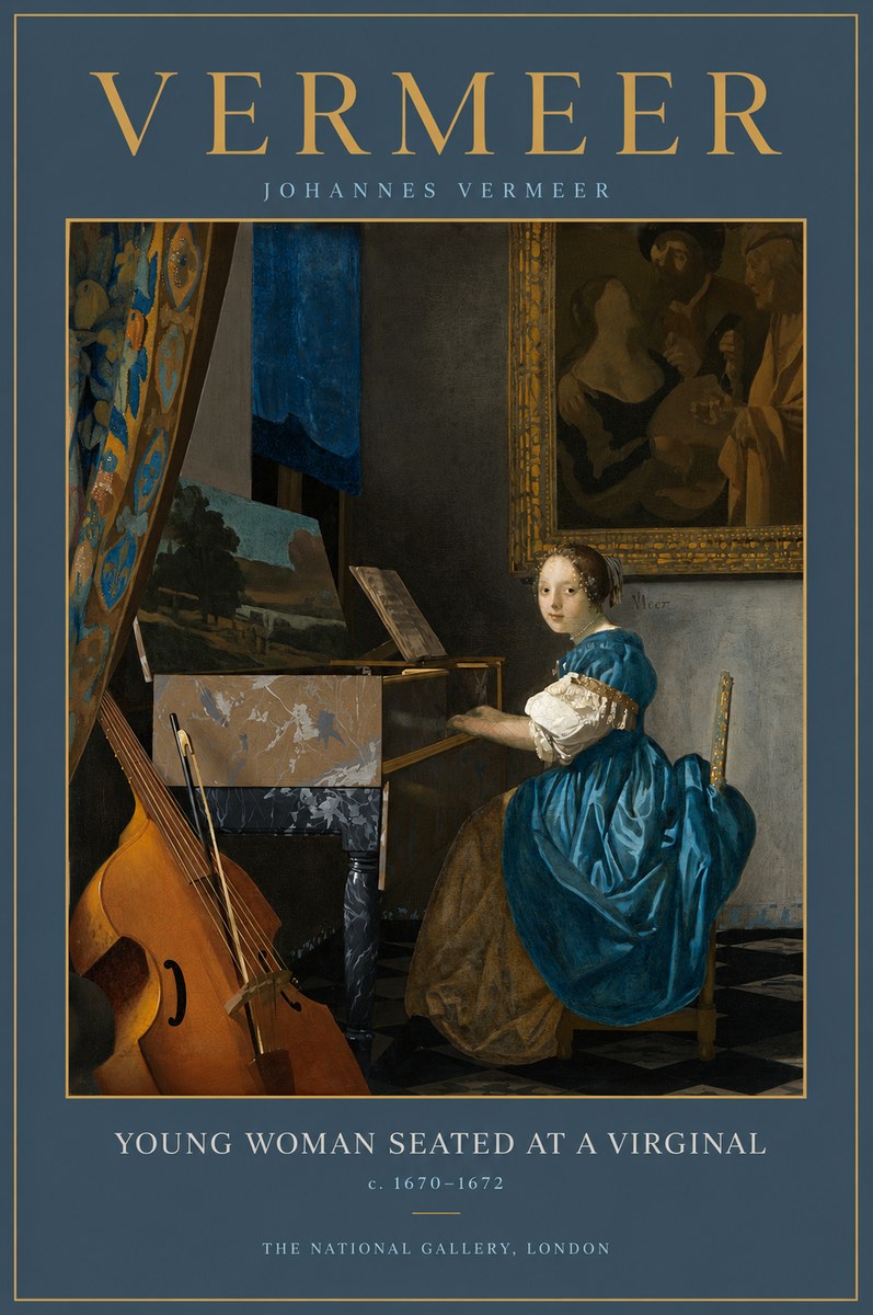 Vermeer Young Woman Seated at a Virginal No2 - Plakat
