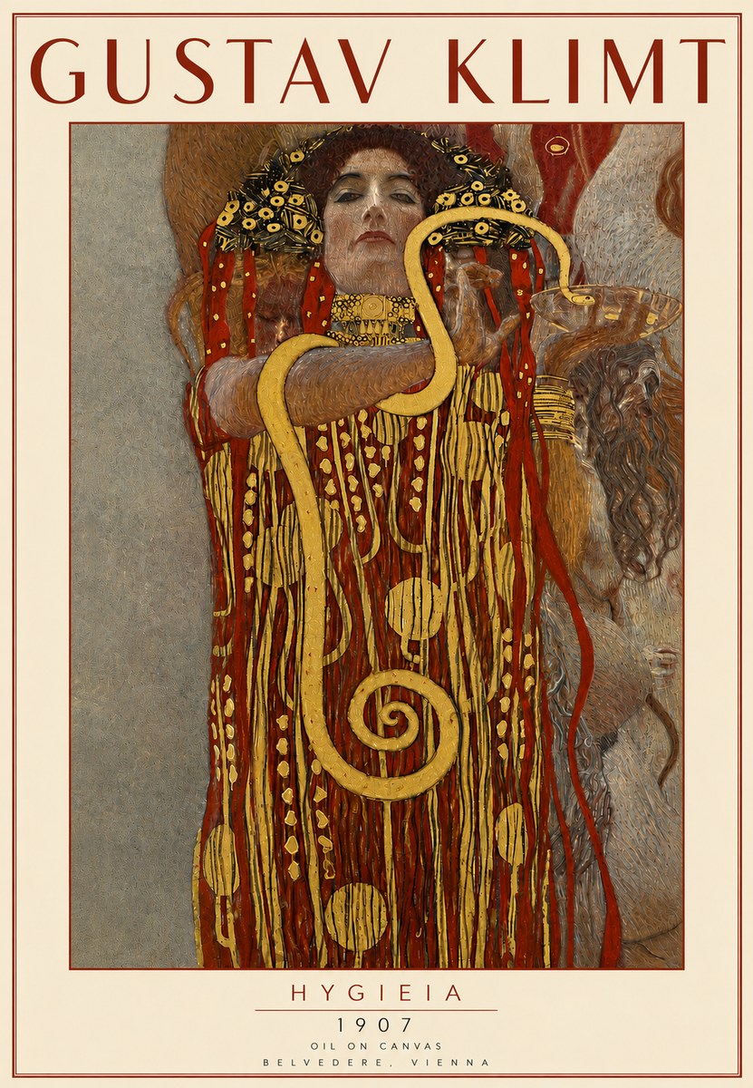 Klimt Hygeia No5 - Plakat