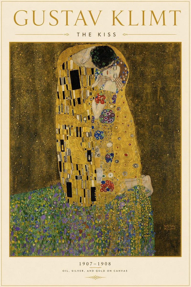 Klimt The Kiss No6 - Plakat