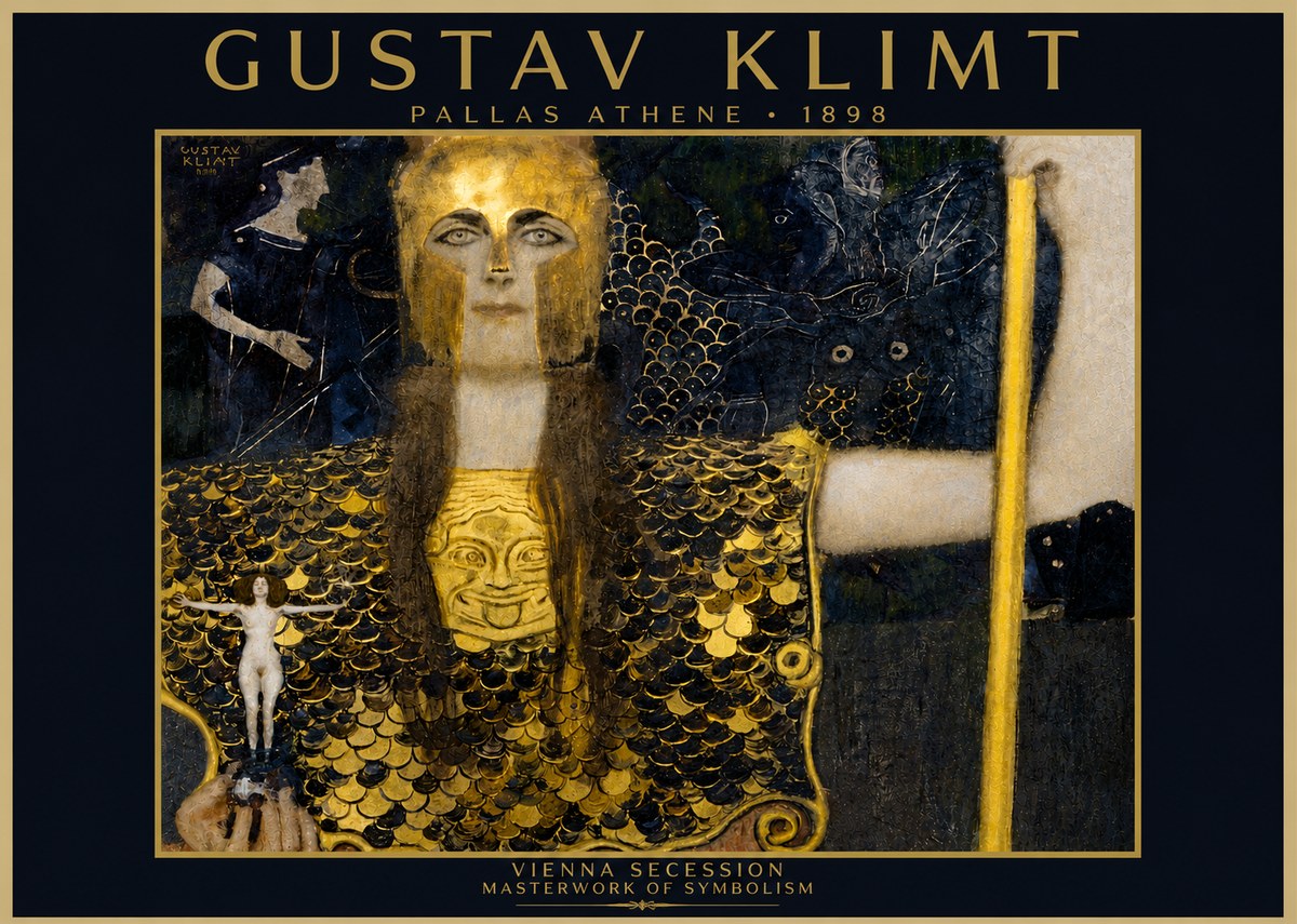 Klimt Pallas Athene No4 - Plakat